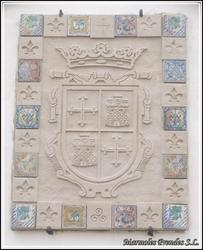 escudo grabado gran formato con ceramicas grabadas