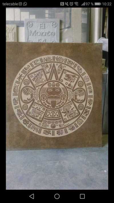 panel gran formato porcelanico con grabado maya para decoracion