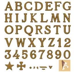 letra modelo romana en bronce